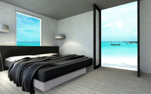 Ocean Mono Wasserbett, 200 x 200 cm, wei&szlig;, F5