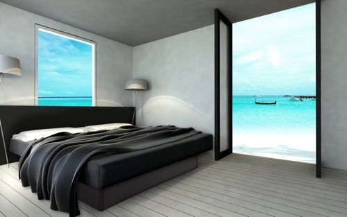 Ocean Duo Wasserbett, 180 x 200 cm, schwarz, F3