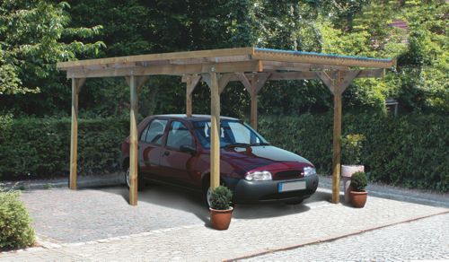 Einzel-Carport mit Flachdach
