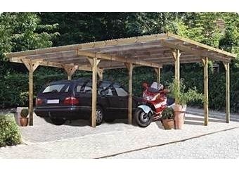 Doppel-Carport mit Flachdach