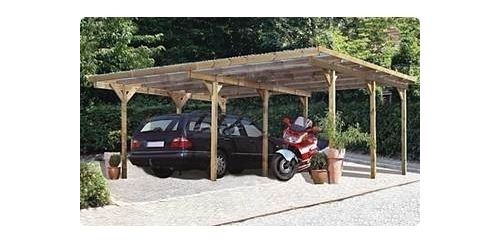 Doppel-Carport mit Flachdach