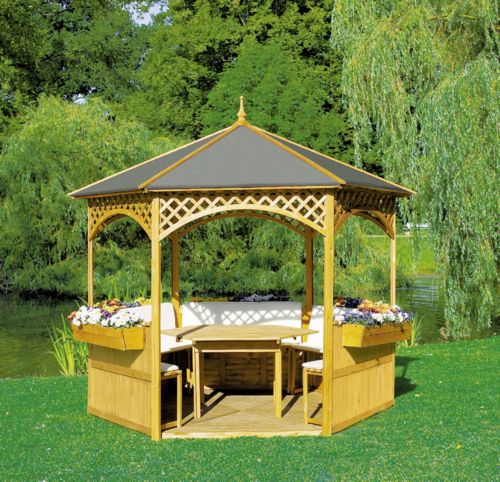 Pavillon Palma mit Holzdach und Dachpappe