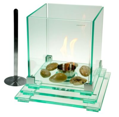 Glas-Tischkamin eckig 30 x 30 x 31,5 cm