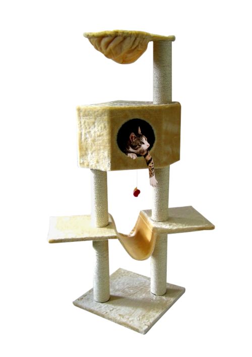 Katzen Kratzbaum "Klettertraum" mit H&auml;ngematte