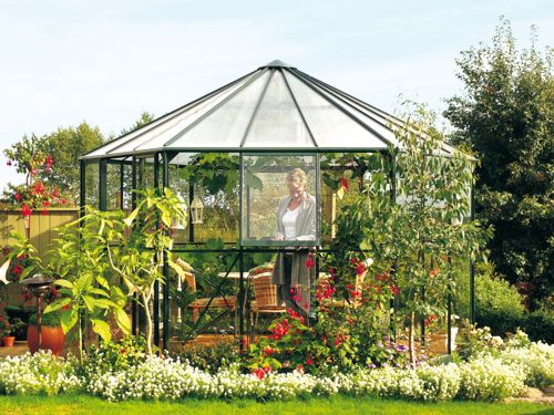 Gew&auml;chshaus-Pavillon Hera 9000 Alu-Gr&uuml;n, inkl....