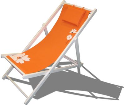 Holz-Klappliege 2er-Set, orange