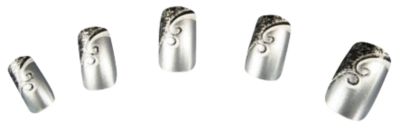 Crisall(r) Exclusive Design-FingernÃ€gel silber, 24 StÃŒck