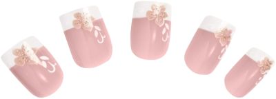 Crisall(r) Exclusive Design-FingernÃ€gel weiÃ mit BlÃŒmchen, 24 StÃŒck