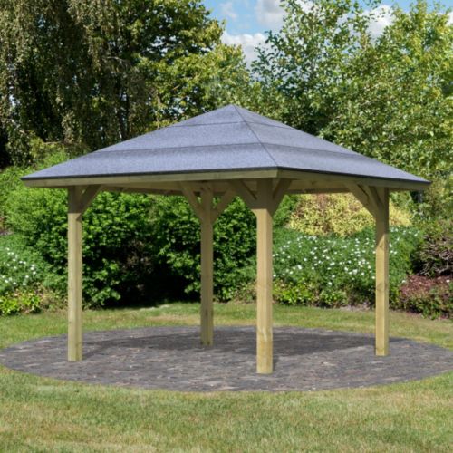 Karibu Pavillon 4-Eck Premium Bergen 1