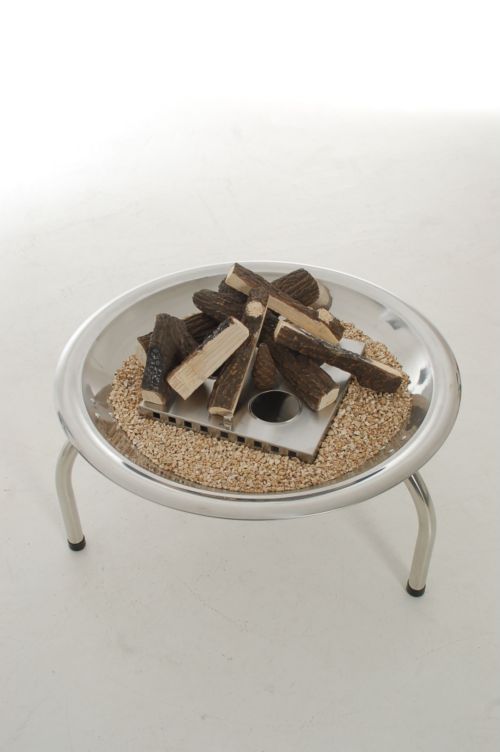 benedomi Feuerschale, chrom, mit Ethanol-Einsatz, &Oslash; 76 cm