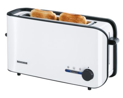 Severin AT 2598 Automatik-Langschlitztoaster, pianoweiÃ-schwarz