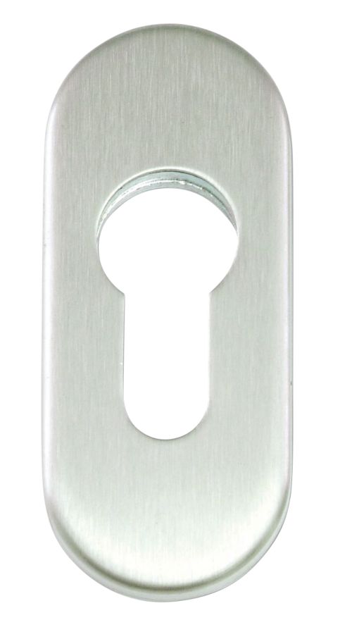 Ovalrosette f&uuml;r Zylinder Edelstahl