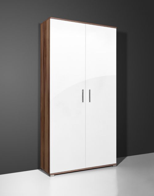 Schuhschrank Scarpa, Walnuss-Nachbildung / wei&szlig;