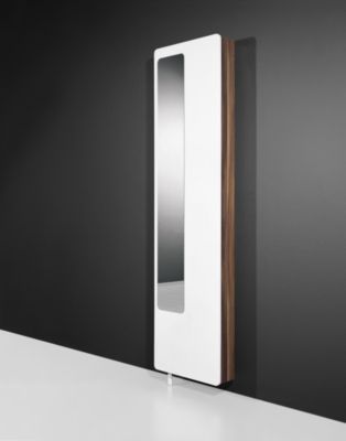 Schuhschrank mit Spiegel, Walnuss-Nachbildung / weiÃ