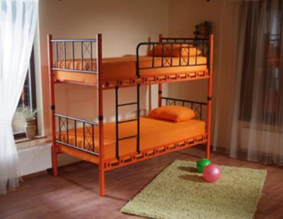 Etagenbett Carmen, Orange/Schwarz 90 x 190 cm Preisvergleich