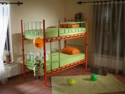 Etagenbett Carmen, Orange/Gr&uuml;n 90 x 190 cm Preisvergleich