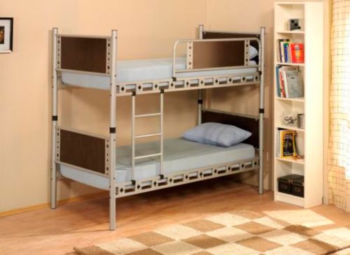 Etagenbett Elegan, Silber/Braun 90 x 190 cm