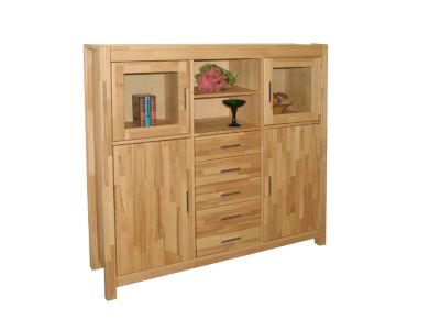 Kernbuche Massivholz Highboard Nelly 6250, B 140 cm Preisvergleich