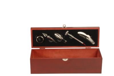Wein-Geschenkset in eleganter Holzkiste, 6-tlg.