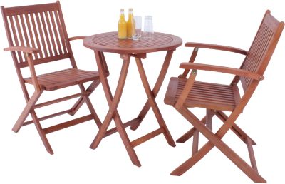 Balkon-Set Eukalyptus 3-tlg.