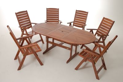 Meranti Hartholz Sitzgruppe Cordoba 7-tlg.