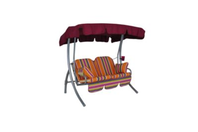 Comfort-Balkon-2er-Hollywoodschaukel Streifen - Komplett-Set, 4 Stuhlauflagen