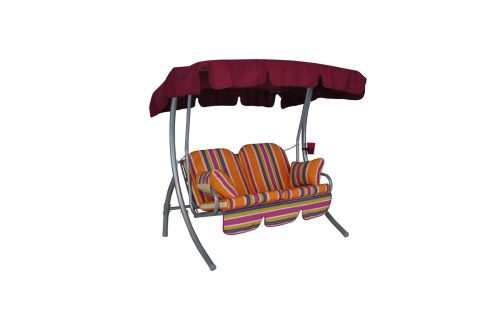 Comfort-Balkon-2er-Hollywoodschaukel Streifen - Komplett-Set, 4...