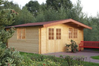 Wolff Finnhaus Gartenhaus Kim 44-B - mit 1 DoppeltÃŒr und 2 Doppelfenster