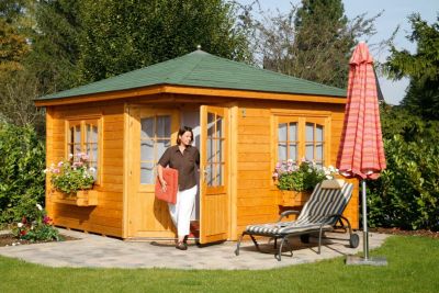 Wolff Finnhaus Gartenhaus Maria-B - mit 1 Leimholz-Doppelt&uuml;r + 2 Doppelfenster Preisvergleich