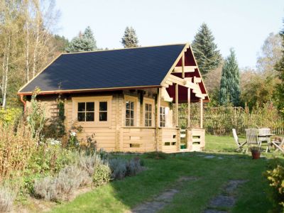 Wolff Finnhaus Gartenhaus Sauerland 70-B - mit Schlafboden u. Anlegeleiter