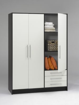 Kleiderschrank Focus 41090 - kaffee/weiss modern