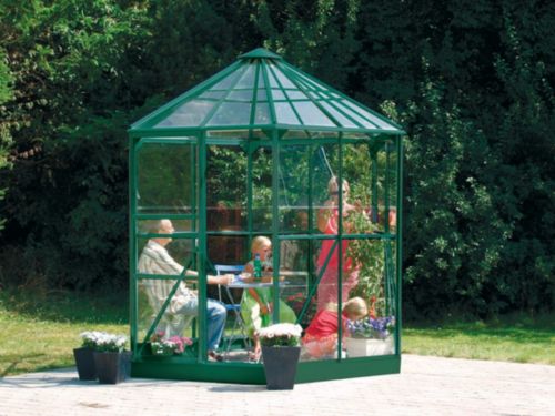 Pergart Gew&auml;chshaus Hera 4500 - Gr&uuml;n lackiert - mit...