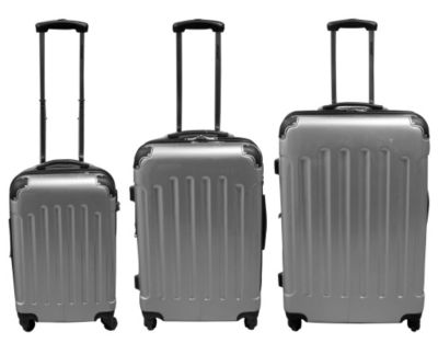 Polycarbonat-ABS-Kofferset 3-teilig, silber
