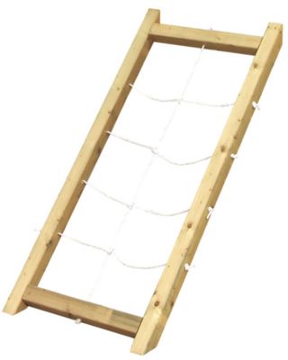 Karibu Holzrampe mit Kletternetz