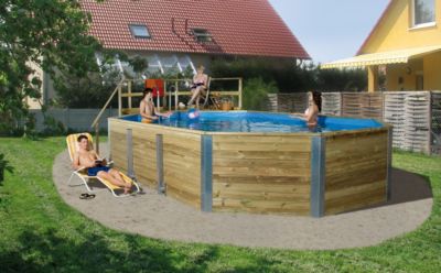 Produkt Weka Holz Swimmingpool Sparset Malta  Länge 850 cm - Inkl. Filteranlage und 5 Jahre Weka-Garantie