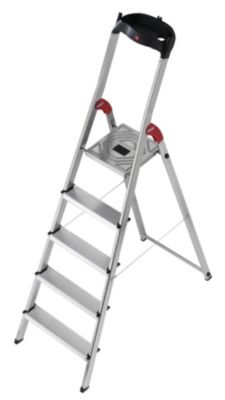 Hailo L60 Alu-Sicherheits Haushaltsleiter 5 Stufen