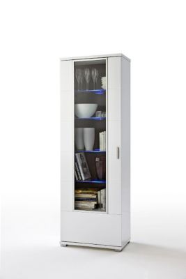 Vitrine Lorano weiÃ, TÃŒranschlag links ohne Beleuchtung