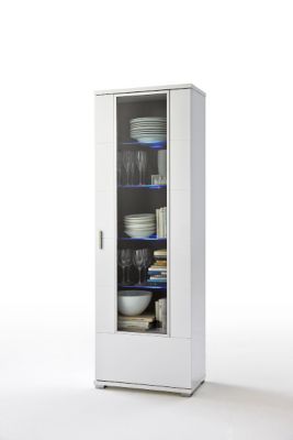 Vitrine Lorano weiÃ, TÃŒranschlag rechts ohne Beleuchtung