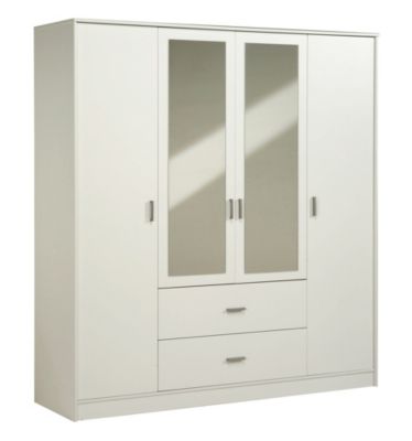 Kleiderschrank Initial/Carla 4-trg., weiss