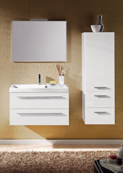 Badm&ouml;bel-Set Kwadro 80 wei&szlig; 3-tlg. mit Seitenschrank