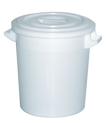Kunststofftonne 50 Liter mit Deckel, weiÃ