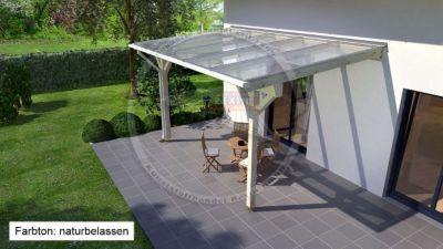 REXOcomplete 306 x 400 cm Terrassendachbausatz mit Holzunterkonstruktion Kiefer/Weide