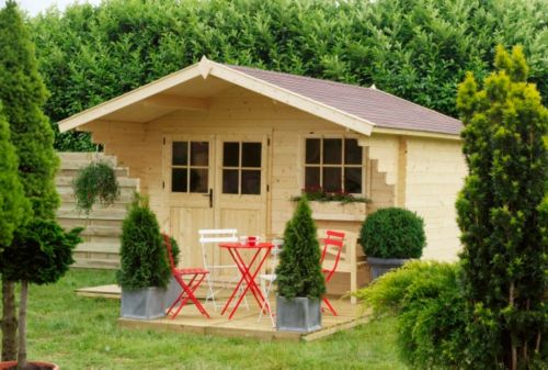 Outdoor Life Blockbohlenhaus 28 mm "Haubenlerche 1",...
