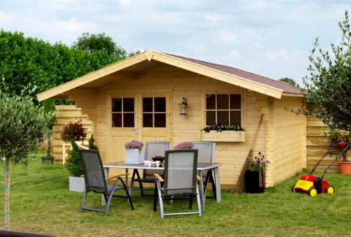 Outdoor Life Blockbohlenhaus 28 mm "Haubenlerche 3",...