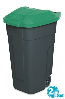 MÃŒlltonne 100 Liter VE: 2 StÃŒck, anthrazit/grÃŒn