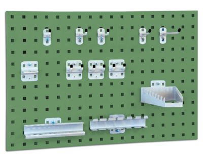 System-Lochplatte mit Haken- und Halter-Set, resedagrÃŒn