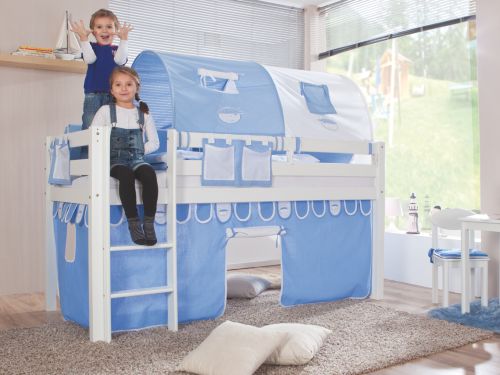 Hochbett Andre weiss inkl. Stoffset, Boy