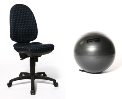 Topstar P70 Ãkotest BÃŒrostuhl mit RÃŒckengymnastik-Ãbungsball
