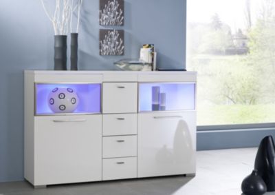 Highboard Beach weiÃ DM0533/04-2GL - mit Beleuchtung