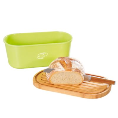 Brotbox mit Bambus Schneidebrett, gr&uuml;n Preisvergleich